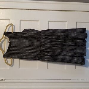 Loft Polka Dot Flowy Back Zip Dress